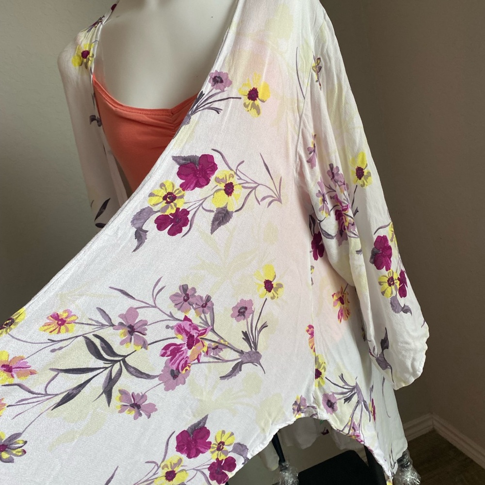 Torrid Floral Kimono womens XL beach vacation lounge - Picture 3 of 8